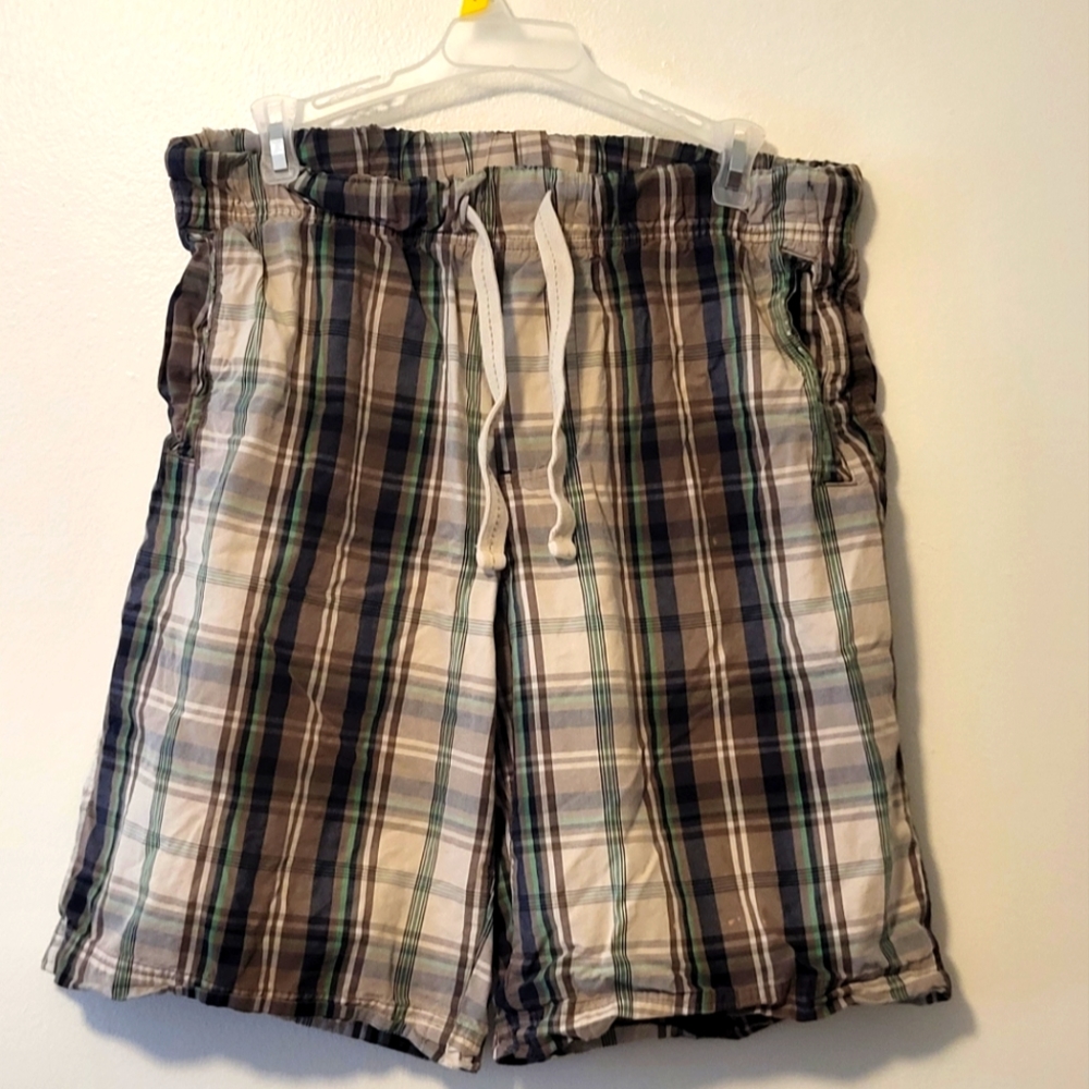 Men's Sonoma elastic waistband & drawstring shorts plaid with pockets  medium